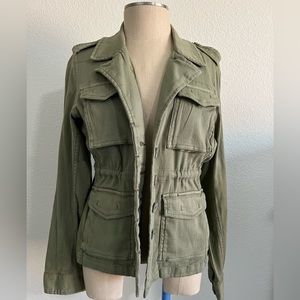 Tommy Hilfiger Utility Jacket with Waist Drawstring Army Green Size Medium